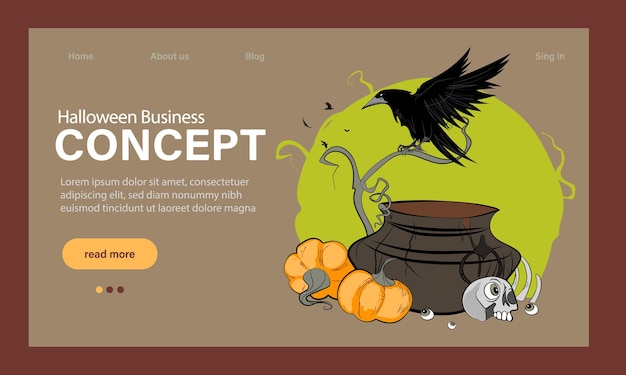 Banner di Halloween felice o sfondo di invito a una festa con nuvole notturne e zucche