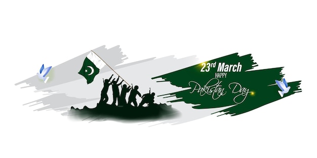 Banner di illustrazione vettoriale di Happy Pakistan Day