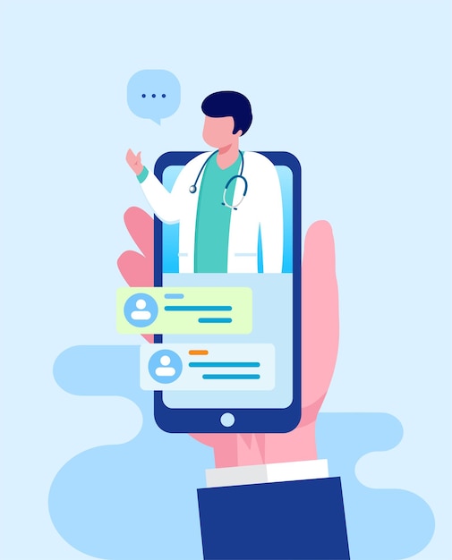 banner di illustrazione vettoriale piatto medico online