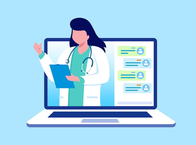 banner di illustrazione vettoriale piatto medico online