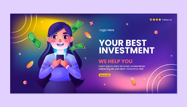 Banner di investimento in gradiente