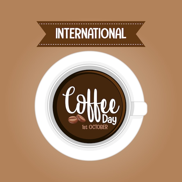 Banner di lettera per la giornata internazionale del caffè