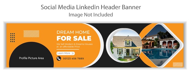 Banner di LinkedIn per i social media immobiliari Design del modello
