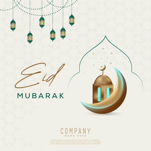 Banner di lusso Eid Mubarak