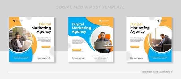 Banner di marketing aziendale digitale per modello di post sui social media