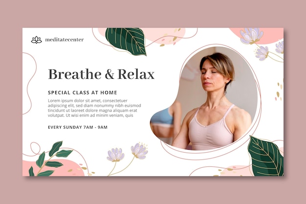 Banner di meditazione e consapevolezza