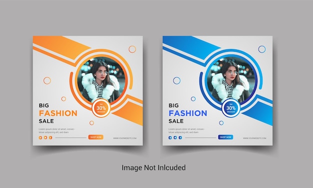 Banner di post sui social media di instagram di vendita di moda