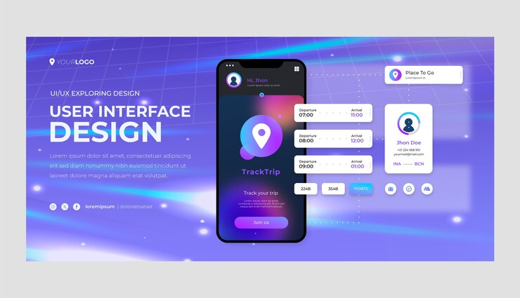 Banner di progettazione gradiente ui/ux