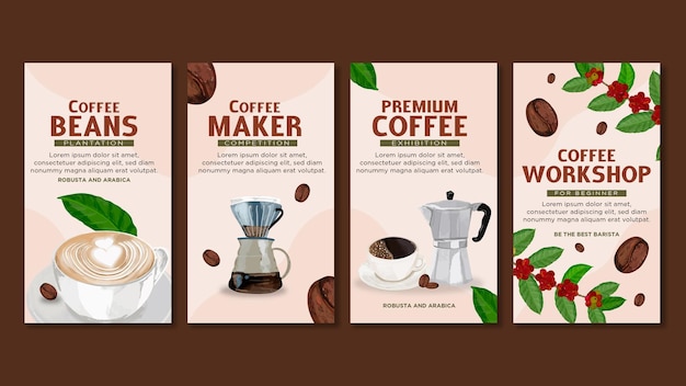 Banner di promozione del caffè ad acquerello