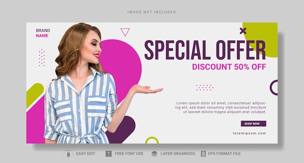 Banner di promozione vendita moda