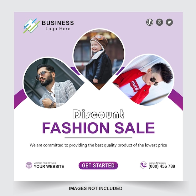 Banner di pubblicazione sui social media di moda