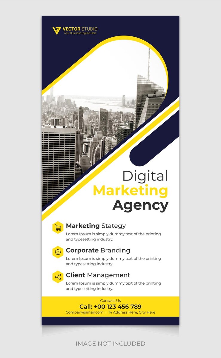 Banner di rollup del servizio di marketing