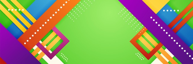 Banner di sfondo colorato onda geometrica vibrante dinamico astratto Modello di sfondo del modello di banner di progettazione grafica astratta vettoriale