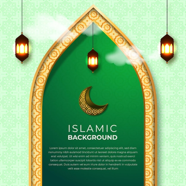 Banner di sfondo islamico design design premium vettoriale gratuito