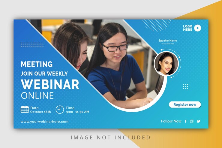 Banner di social media webinar e modello di banner aziendale di marketing digitale Design