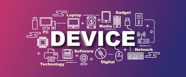 banner di tendenza di vettore del dispositivo