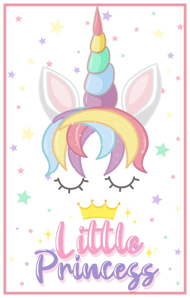 Vettore banner di unicorno carino sul colore di sfondo pastello