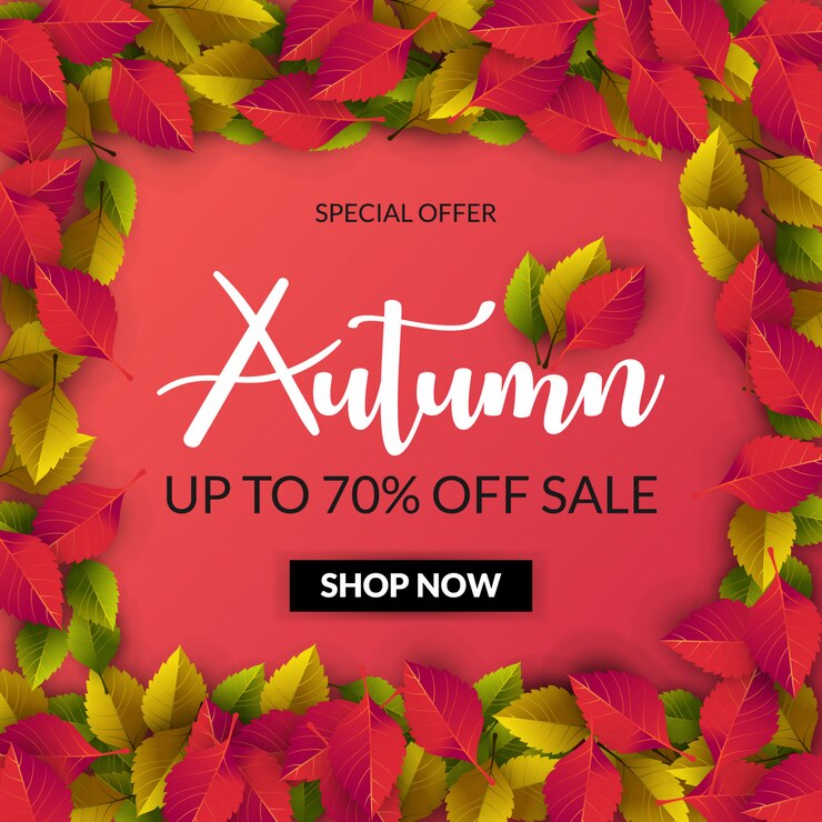 Vettore banner di vendita autunno per lo shopping in vendita