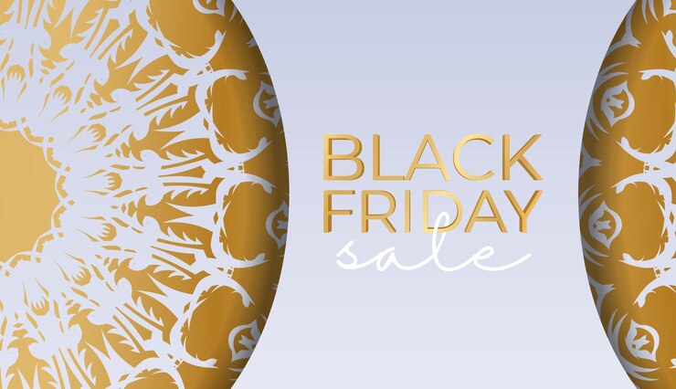 Vettore banner di vendita del black friday beige con ornamenti greci