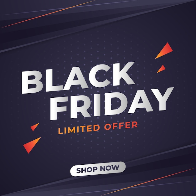 Banner di vendita del Black Friday con motivo a mezzitoni