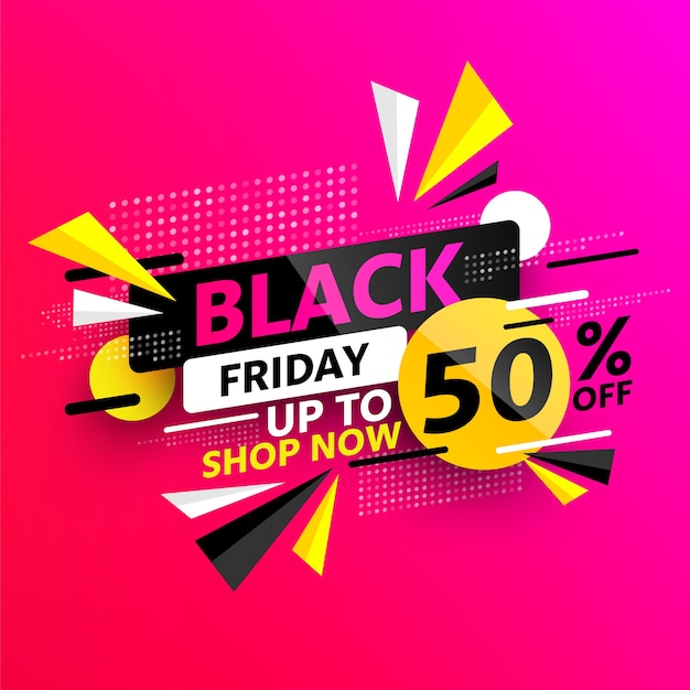 Banner di vendita del Black Friday per vendita al dettaglio, shopping o promozione del Black Friday. Design di banner di vendita per social media e sito Web., Offerta speciale di grande vendita.