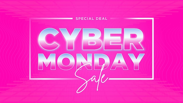Banner di vendita del Cyber Monday elegante e moderno in download gratuito di Vector