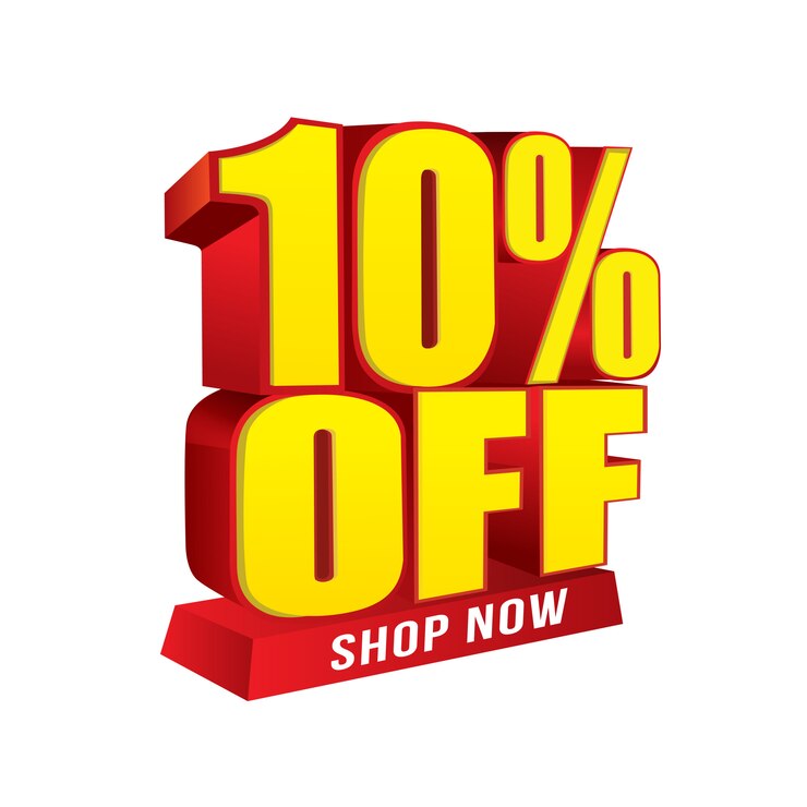 Banner di vendita e offerta speciale. 10% di sconto sul negozio ora