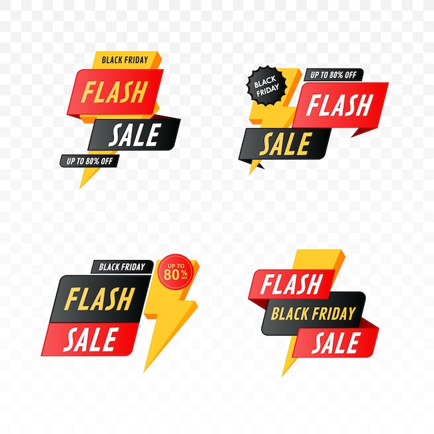 Banner di vendita flash del Black Friday con set di fulmini