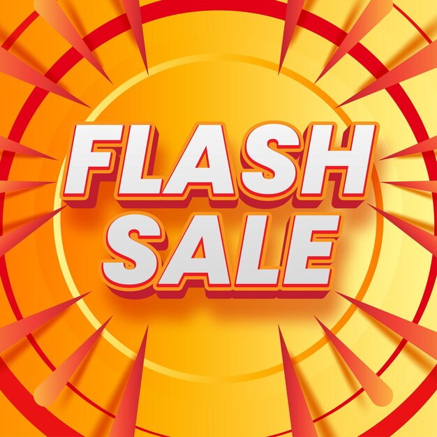 Banner di vendita flash per sconti sui social media