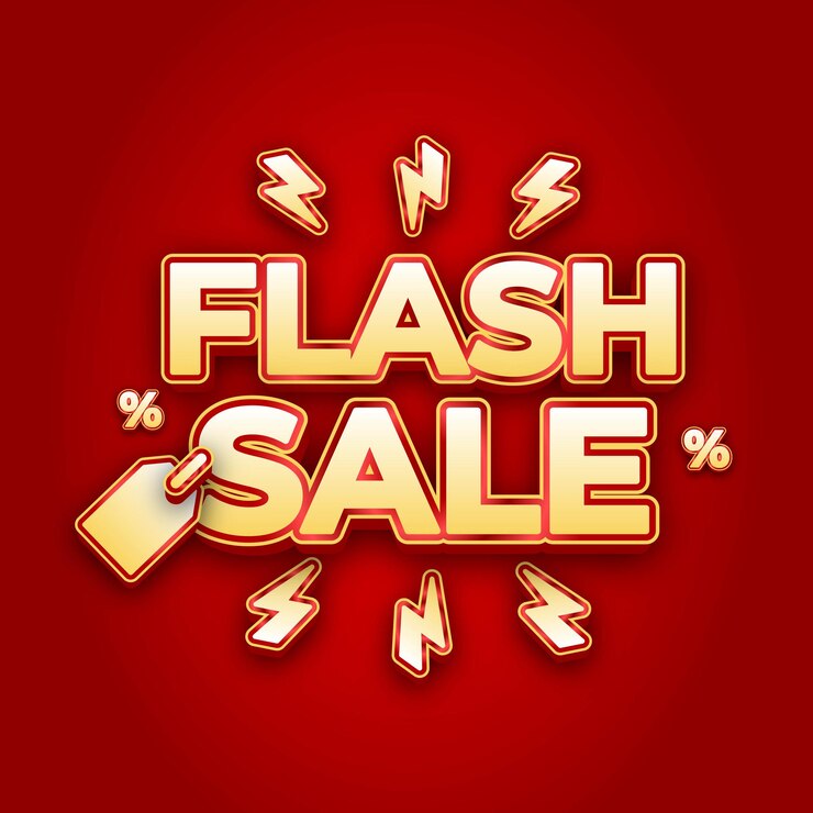 Vettore banner di vendita flash su sfondo rosso