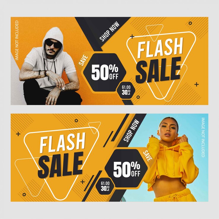 Vettore banner di vendita flash