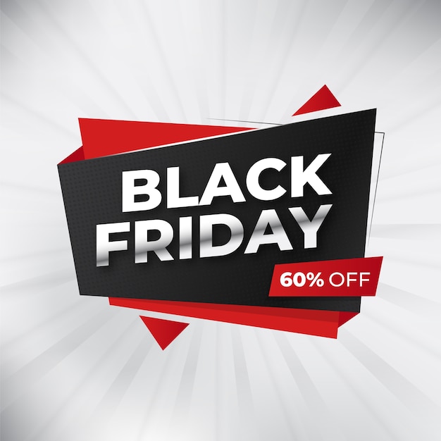 Banner di venerdì nero o banner di vendita con modello di sconto