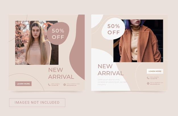 Banner di volantino quadrato di moda modello di social media per la promozione di annunci di instagram