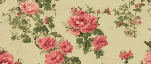 Banner floreale vettoriale con foglie e fiori, rose o peonie, elementi per le tue composizioni