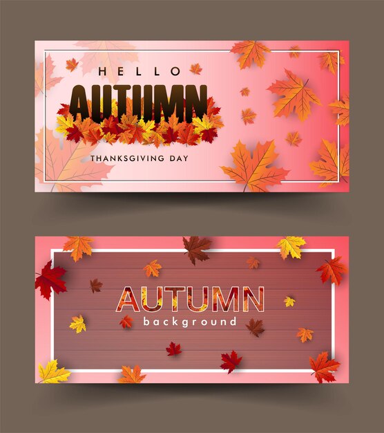 banner foglia d'acero autunnale