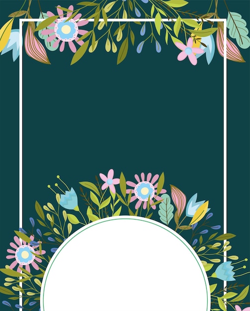 Banner geometrico di fiori