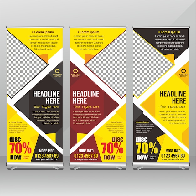 Banner in piedi giallo e nero