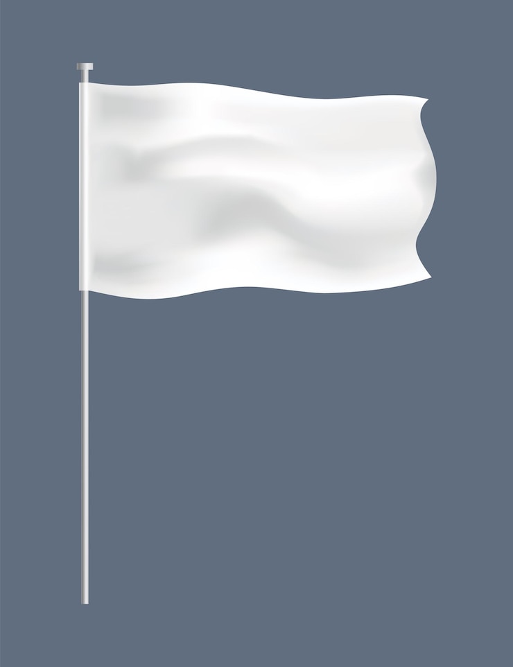 Vettore banner in tessuto bianco con modello pieghe tela vuota mockup pubblicità sfondo vuoto bandiera bianca in tessuto sventolante per la pubblicità