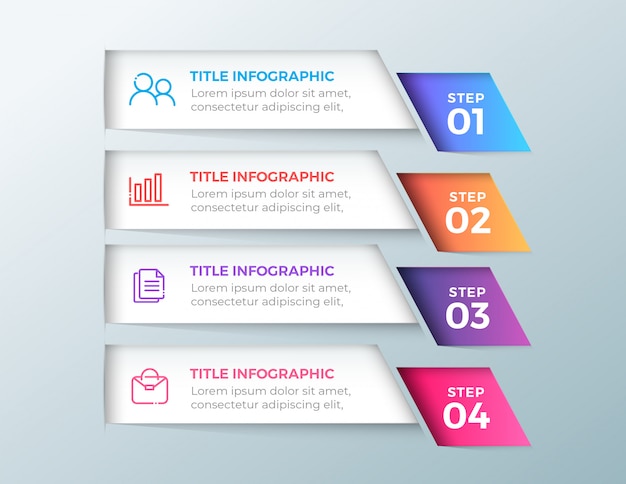Banner infografica a 4 passaggi