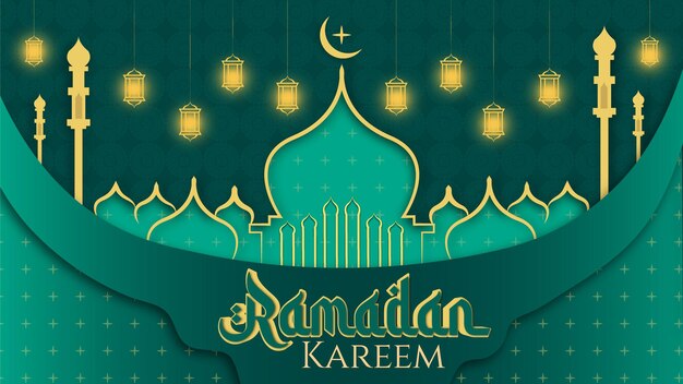 Banner islamico di lusso Ramadan Kareem con ornamento Mandala modello design