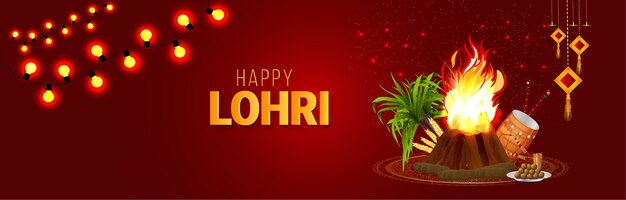 Banner o intestazione di celebrazione di Lohri