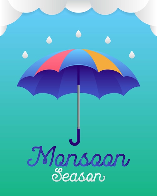 Banner o poster della stagione dei monsoni