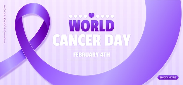 Banner orizzontale gradiente giornata mondiale del cancro