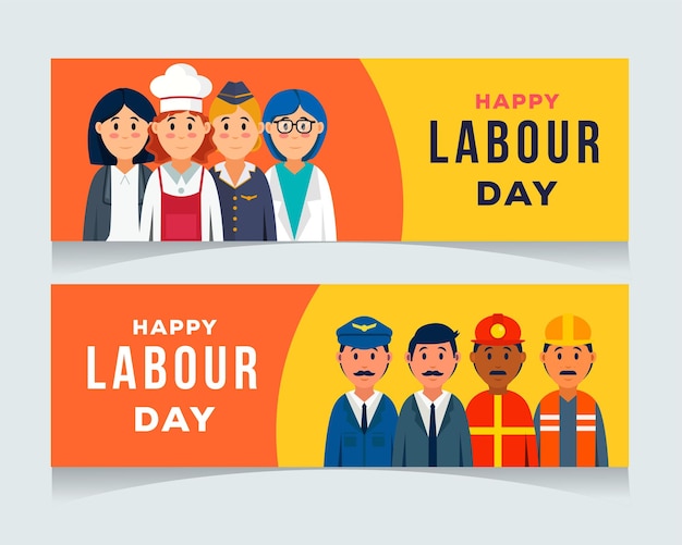 Banner orizzontale piatto festa del lavoro
