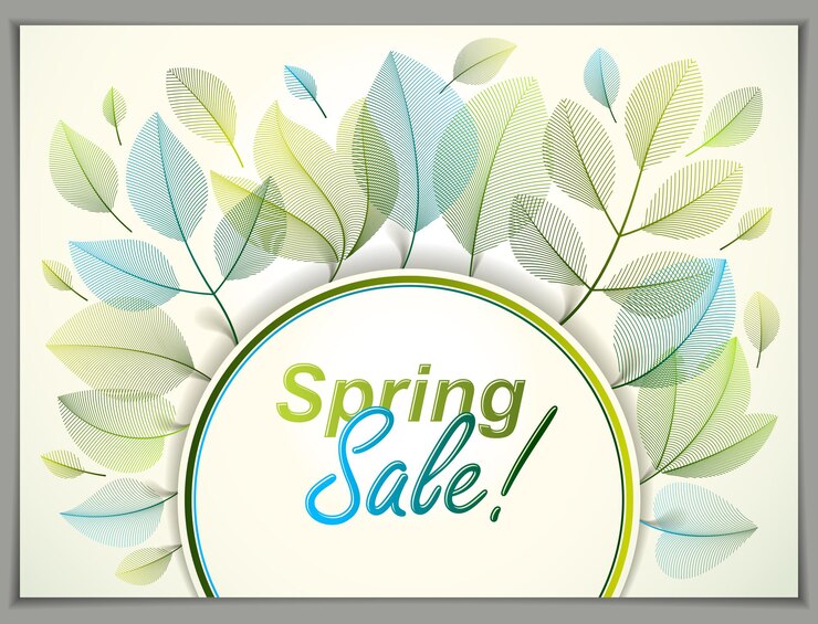 Vettore banner orizzontale primaverile, vettore verde e foglie fresche sfondo floreale bellissimo, saldi primaverili, poster pubblicitari, brochure o volantini. elegante disegno botanico di classe, ambiente.