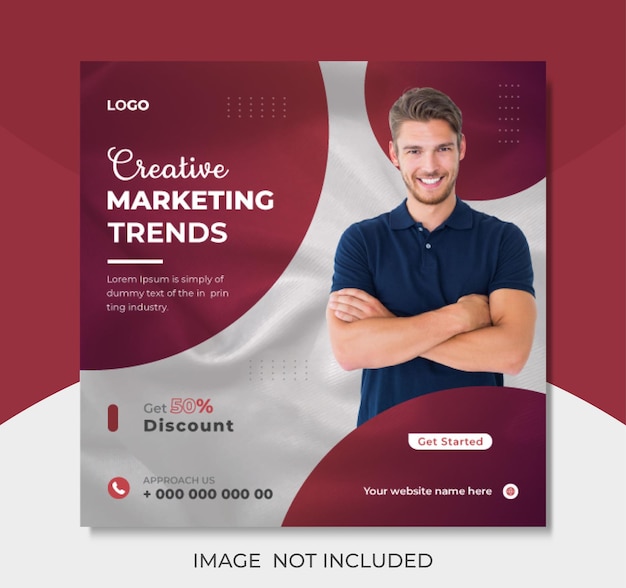 Banner promozionale di marketing sui social media e modello di post di Instagram