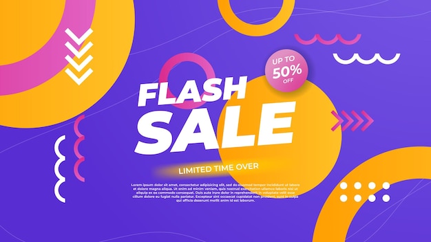 Banner promozionale di vendita flash sconto background geometria design