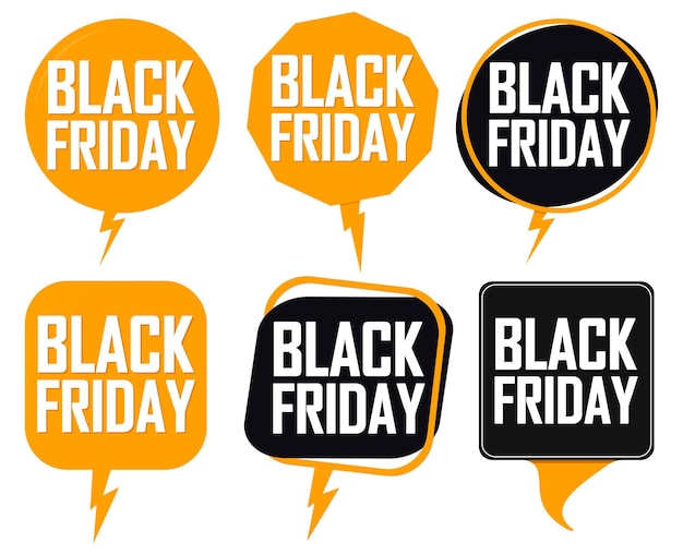 Banner promozionali per le vendite del Black Friday