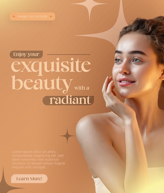 Banner pubblicitario per l'industria della bellezza con un design moderno e accattivante