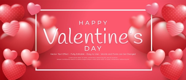 Banner realistico di sfondo di San Valentino con cornice bianca dietro la decorazione del cuore 3d